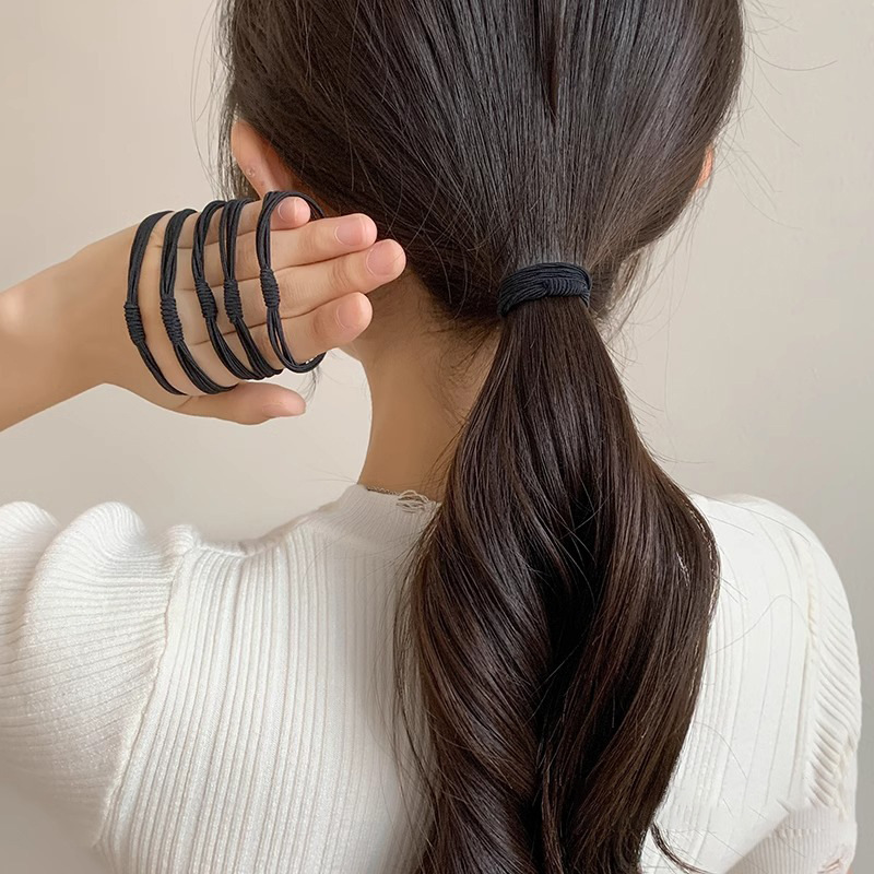 Cuerdas de cabeza de alta elasticidad duradera niñas delicadas anillo de cabello de alta calidad cuerdas de cabello de cola de caballo atadas de cabello correa cubierta de cuero