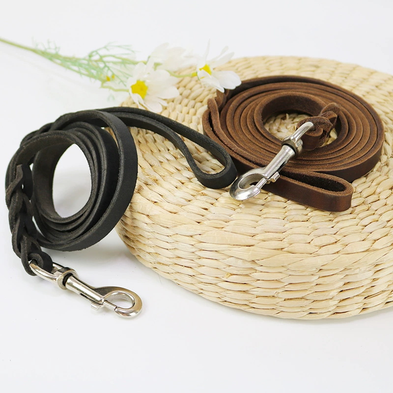 Leather Dog Leash, Premium Genuine Leather, Multiple Lengths (120–260 cm), 0.4 cm Thick