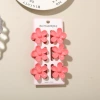 #23 Glossy rose red [6-piece set with card] 3.5cm five-petal flower style