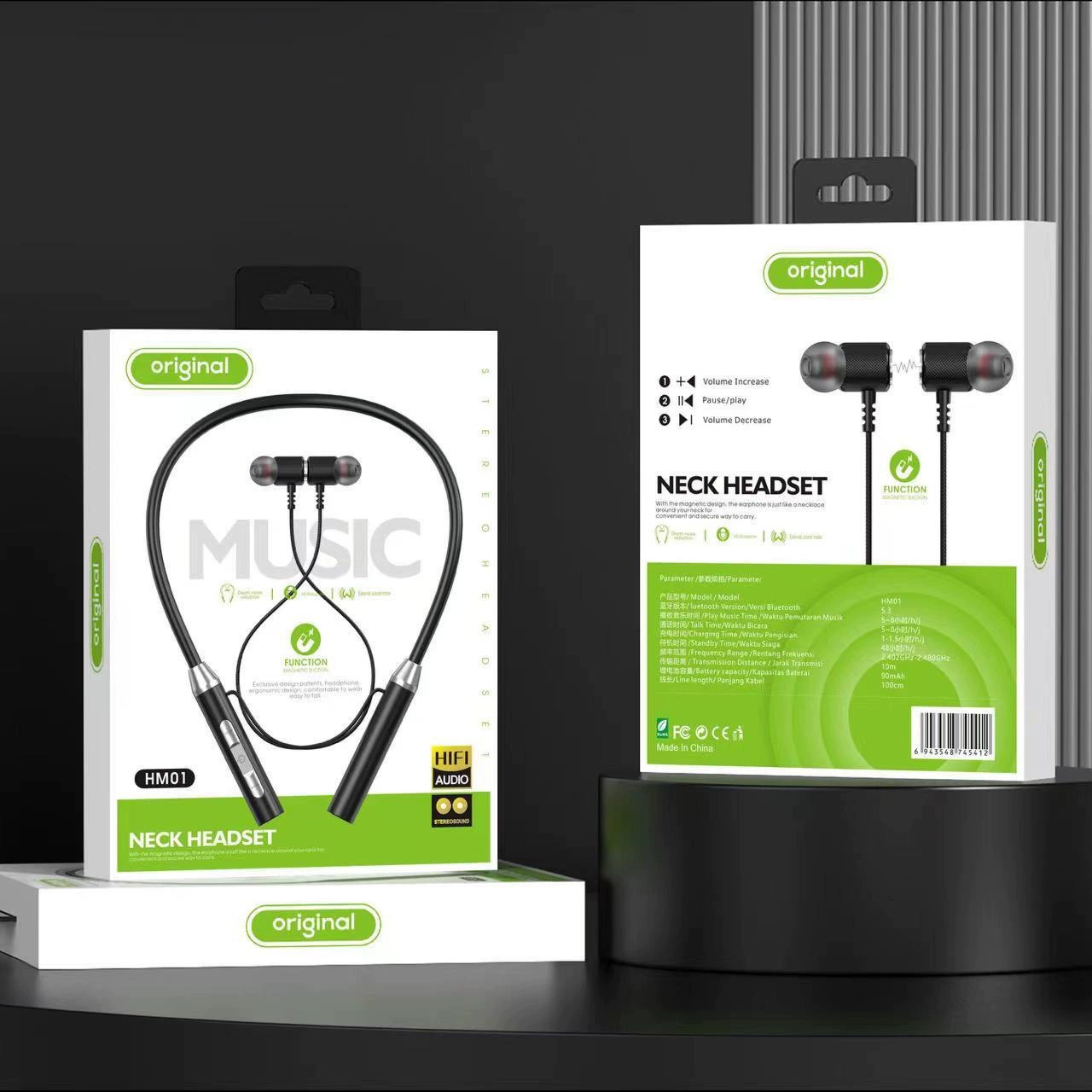 G01 Спортивная Магнитная Bluetooth-гарнитура, наушники-вкладыши, шея, стерео, наушники большой емкости, подарок в наличии