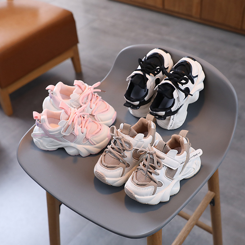 Boys and Girls Mesh Dad Shoes Foreign Trade Spring and Summer New Children's Sports Shoes Soft Sole Breathable Children's Running Shoes Trendy