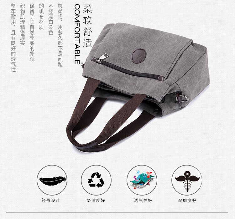 New casual canvas European and American women's single-shoulder bag, solid color trendy women's bag and handbag, cross-border one-piece consignment worldwide undefined
