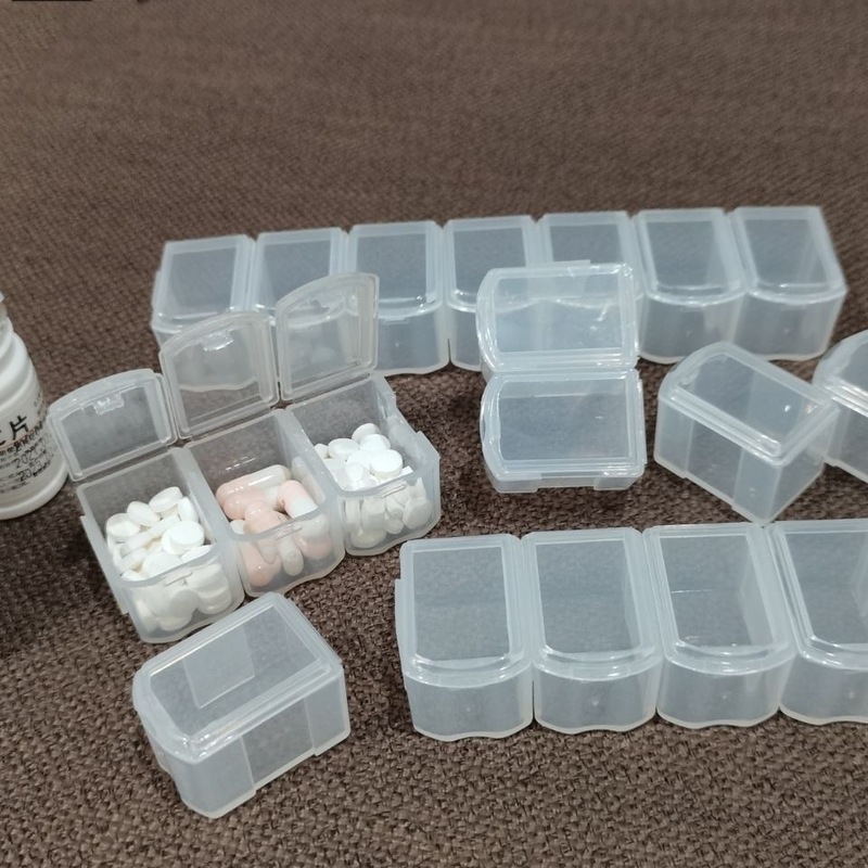旅行用ミニ調剤ピルボックス、ポータブル密封ピルボックス、小型ピルボックス、プラスチック製の取り外し可能な7コンパートメントピル収納ボックス|undefined
