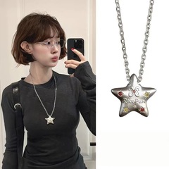 幸运星多巴胺小星星项链女甜酷五角星长款卫衣毛衣链吊坠配饰百搭