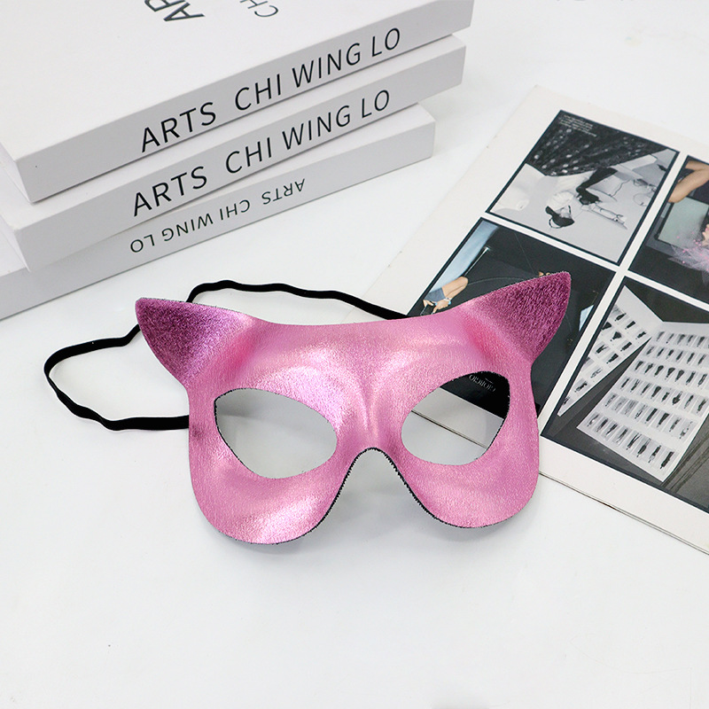 Amazon transfronterizo PVC cara de gato mitad cara máscara de color sólido espectáculo de fiesta sexy dama máscara de ojos TK