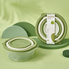 Fruit crisper wholesale four-piece set food-grade household plastic microwaveable refrigerator refrigerator sealed lunch box