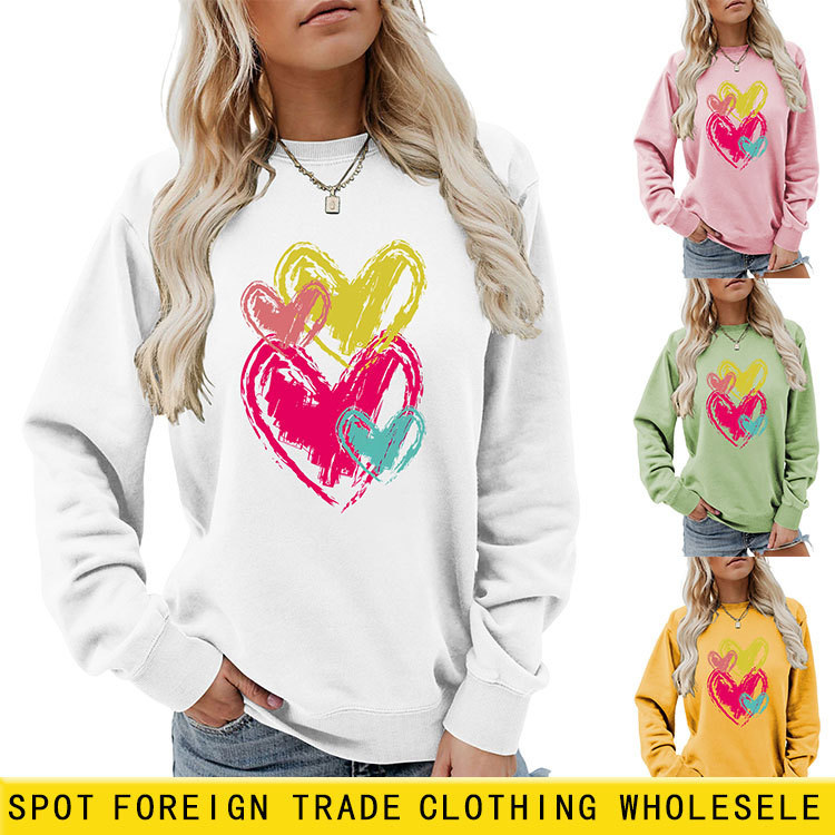 Tienda independiente. Nuevo vestido de mujer de otoño/invierno con estampado colorido y cuello redondo para el Día de San Valentín._voghion.com