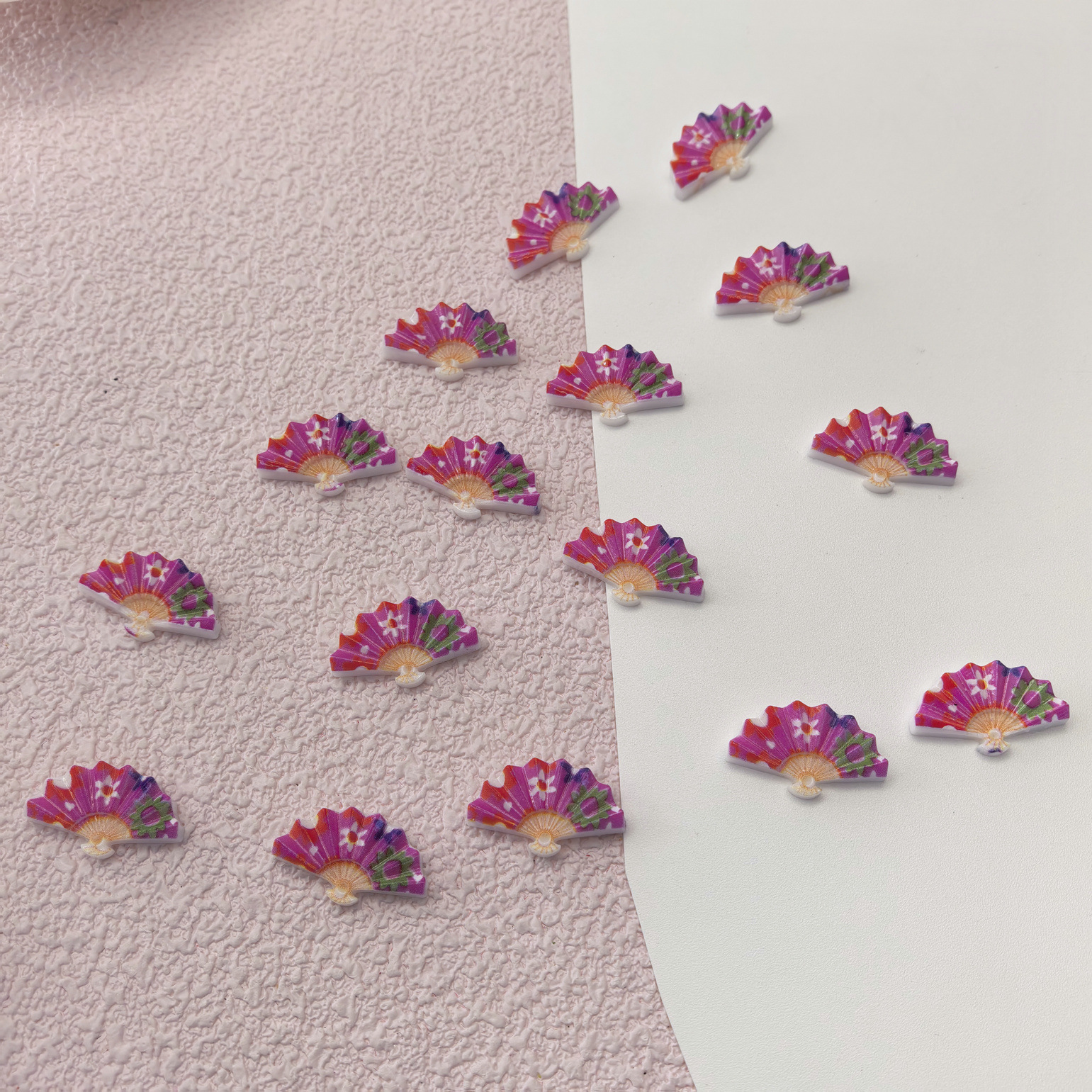 夏天跨境国潮爆款扇子树脂手工DIY服装辅料手机壳配件批发00