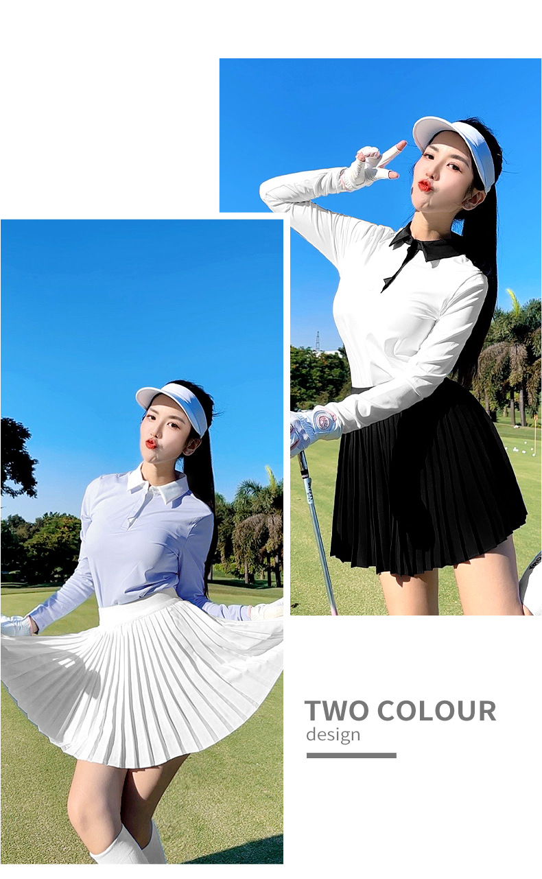 Váy xếp ly golf nữ vải voan nhẹ co giãn — QZ112 [voan nhẹ/túi thắt lưng miễn phí/xà cạp chống chói] váy xếp ly màu đen, QZ112 [voan nhẹ/túi thắt lưng miễn phí/xà cạp chống chói] váy xếp ly màu trắng chi tiết 4
