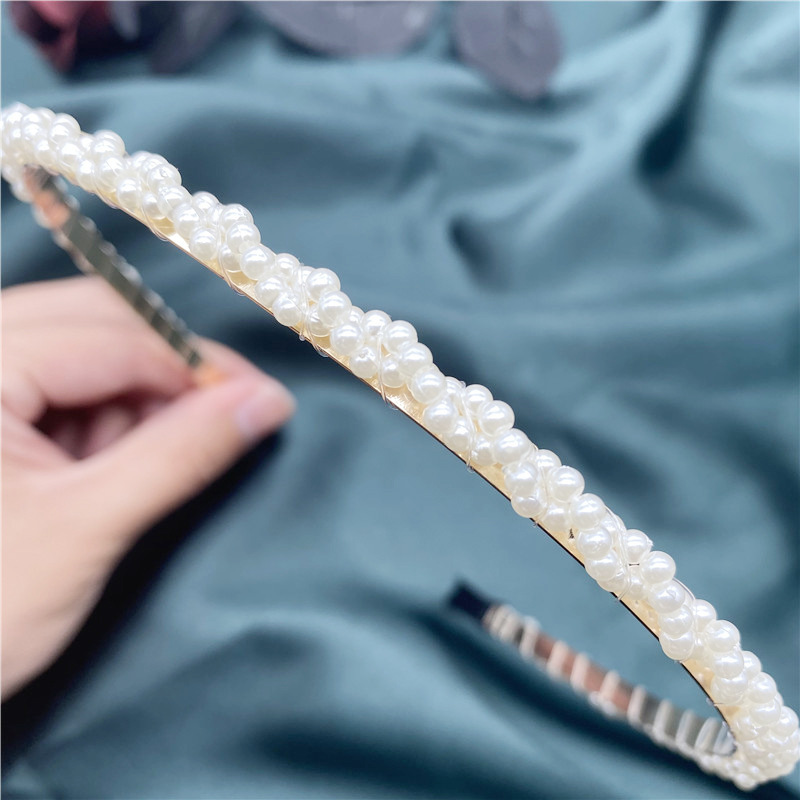 Wholesale Jewelry Retro Alloy Winding Chain Pearl Headband Nihaojewelry display picture 4