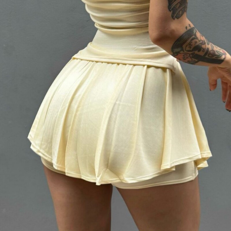 Regina Modal Fitness Yoga Sports Skirt Pleated Skirt Women's Anti-Light Bottoming Outdoor Running Breathable