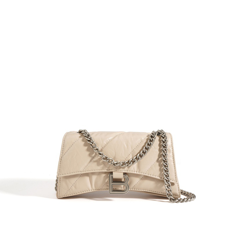 Hourglass Bag For Women 2025 New Arrival Genuine Leather Ruched Chain Crossbody Underarm Bag Luxury Multi-Compartment Small Phone Bag - Thumbnail 7