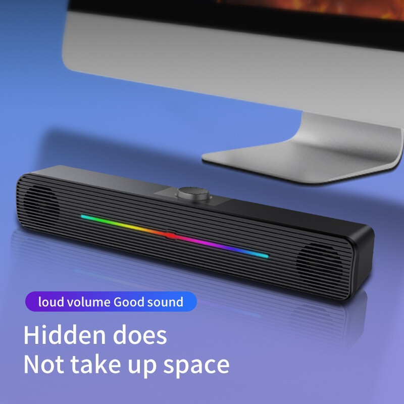 Rgb Computer Audio Game Notebook Desktop Desktop USB Multimedia Small Speaker Long Light-Emitting Subwoofer Rgb Computer Audio Game Notebook Desktop Desktop USB Multimedia Small Speaker Long Light-Emitting Subwoofer