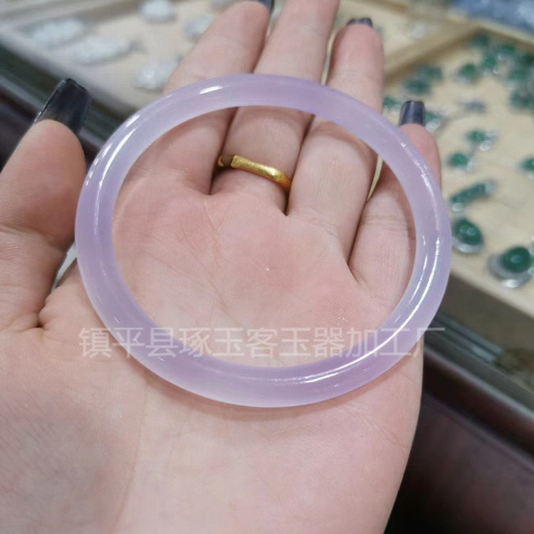 天然バイオレット玉髄ブレスレット氷種淡紫ラベンダー瑪瑙ブレスレット少女レイシ冷凍円条美人ブレスレット|undefined