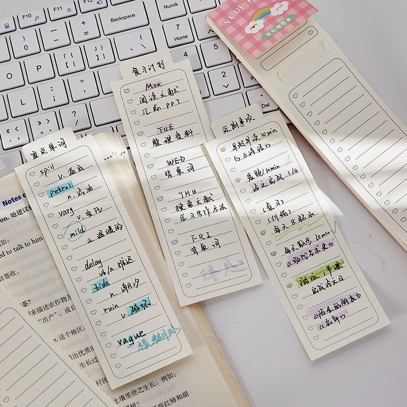 Cuaderno de notas de tipo marcador creativo cuaderno de notas de estudiantes multifuncional desgarrable etiqueta marcador de índice marcador de notas