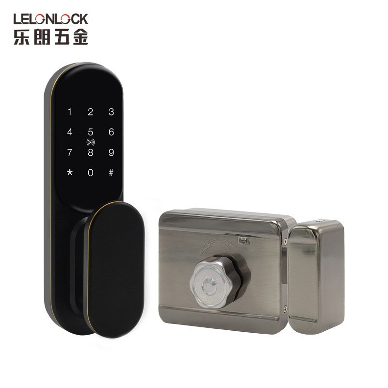 Cerradura de contraseña de huellas dactilares sin cableado Cerradura de control remoto inteligente Cerradura de control eléctrico de huellas dactilares de apartamento Control DE ACCESO Cerradura de puerta de casa de alquiler integrada