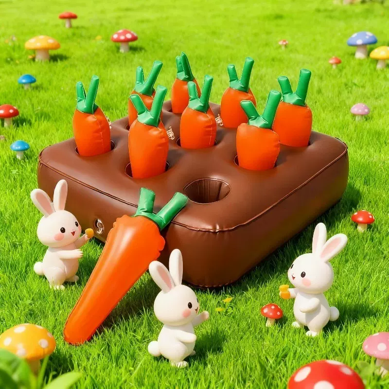 儿童充气拔胡萝卜玩具防水PVC婴幼儿宝宝早教启蒙拔萝卜益智玩具