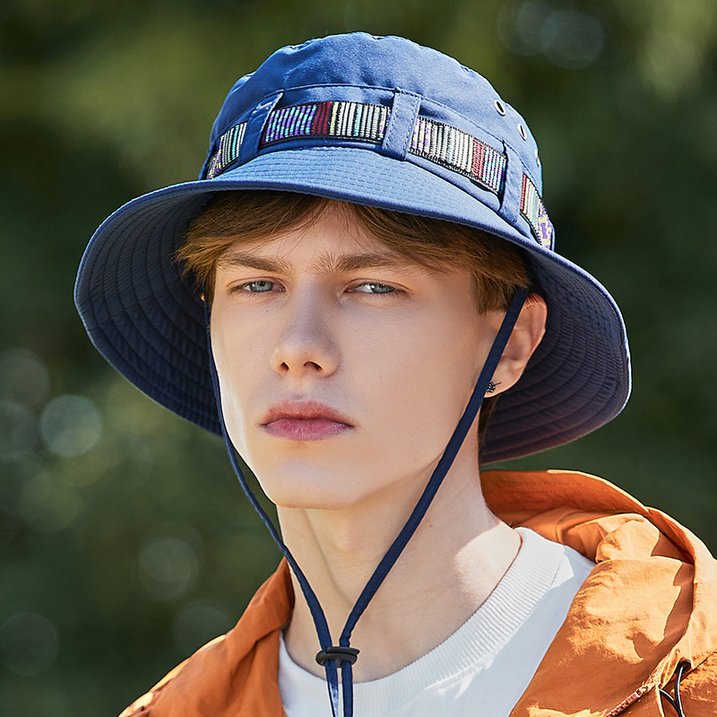 Chapeau d'alpinisme avec ruban pour hommes, chapeau de pêcheur Simple, pare-soleil attaché, coupe-vent, nouvelle collection printemps/été_voghion.com