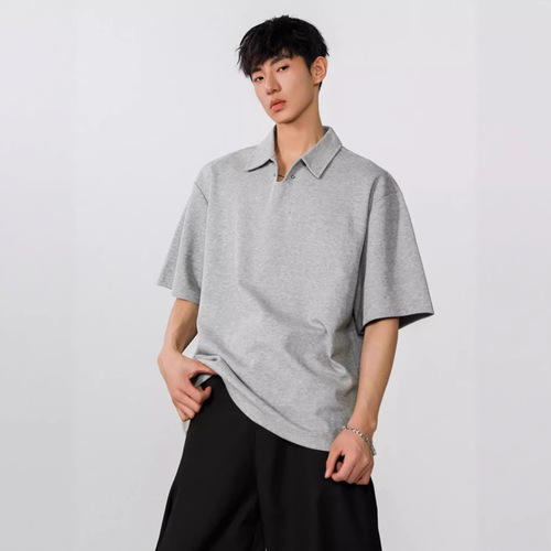 Summer New Product Old Money Style Men's Loose Casual Polo Shirt Short Sleeve T-Shirt Top Men's Cool and Refined Short Sleeve T