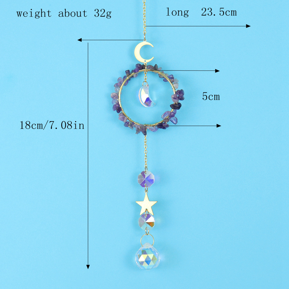 35g Weight Fashion Star Moon Artificial Crystal Copper Pendant Wall Art
