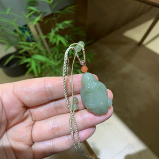 Jin Yu Tang Xinjiang Hotan Jade God of Wealth Bingying Shuirun Jade Superfine Clean and Flawless Workmanship Fine Fortune