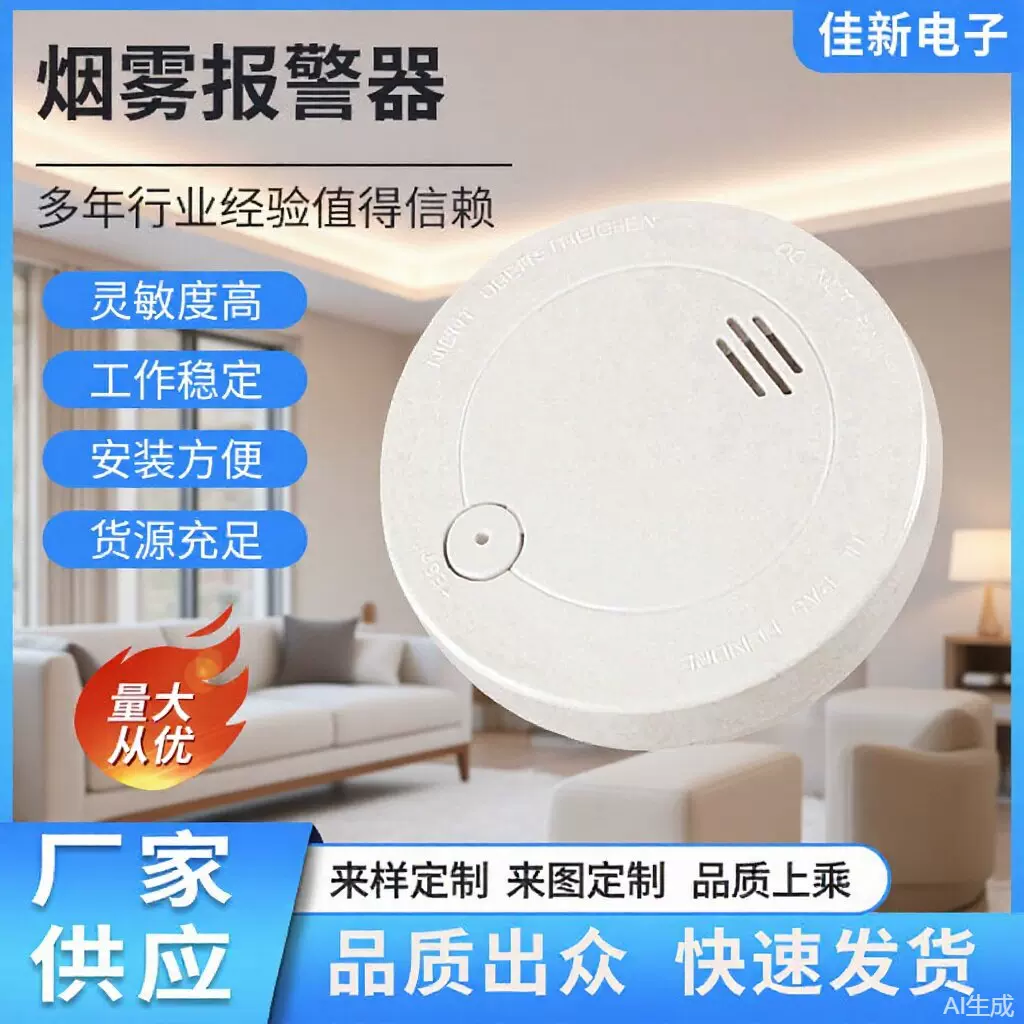 出口专品独立式烟雾探测器商业办公家用烟感火灾厂家直销报警器