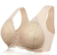 卸売特大サイズ下着、フロントホックブラ、越境販売、アイスシルク、プッシュアップ、セクシー、バストアップ、垂れ防止ブラ、ノンワイヤー