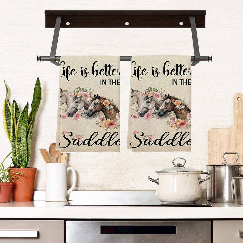 Horse Cow Rabbit Kitchen Towel Set Funny Towels Dish Towel Decorative Hand Towels Bathroom Cleaning Housewarming Gift