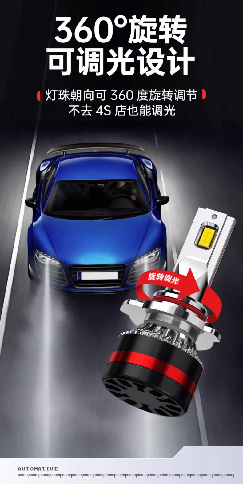 Hailouli Car Led Headlight H4 High and Low Beam Integrated High Power Truck Bulb H1 Modified H7 Source Manufacturer