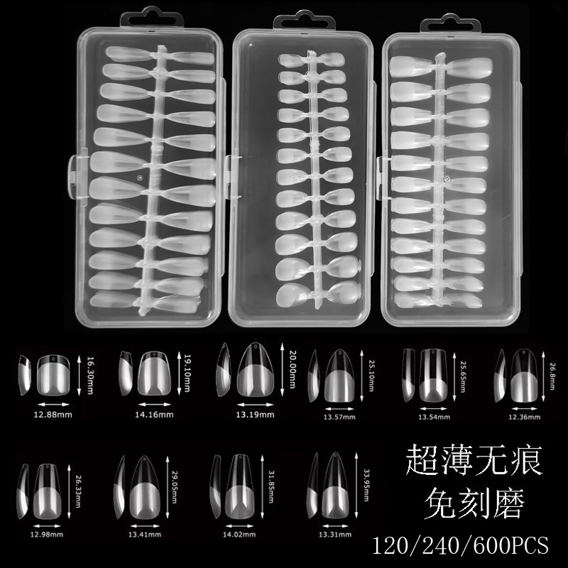 240 pieces of boxed nail polish folding seamless carving-free grinding full stickers half frosted short Square round ballet fake nail patch 240 pieces of boxed nail polish folding seamless carving-free grinding full stickers half frosted short Square round ballet fake nail patch