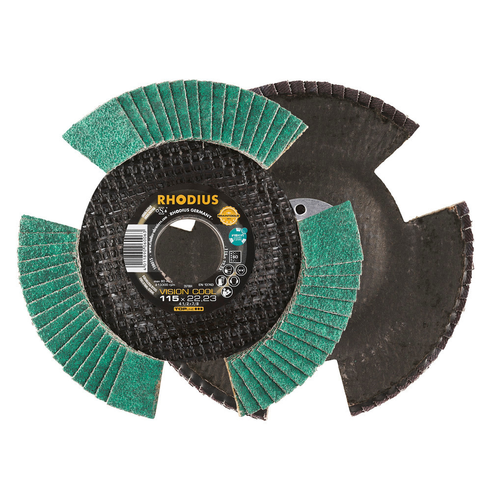 RHODIUS 罗迪斯 VISION可视化百叶片陶瓷料不锈钢用抛光片125*22