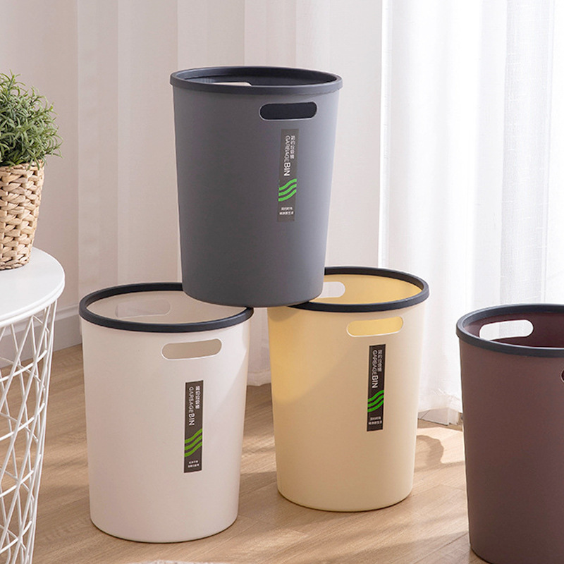 Barril de plástico bote de basura Hogar de alta apariencia de la cocina de basura puede anillo de presión canasta de papel portátil bote de basura Al Por Mayor