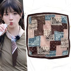 明星同款丝巾腰果棉麻小方巾春秋季冬款保暖韩版护颈围巾头巾领巾