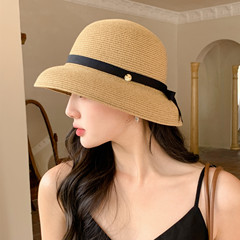 春夏出遊韓版小清新沙灘帽遮陽防曬女防紫外線百搭草編太陽漁夫帽