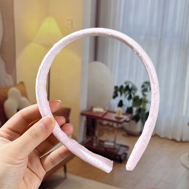 Bandera de cabello diy semiacabado de cabello mujer otoño invierno color caramelo tocado de peluche botón de mano peluche tocado de peluche