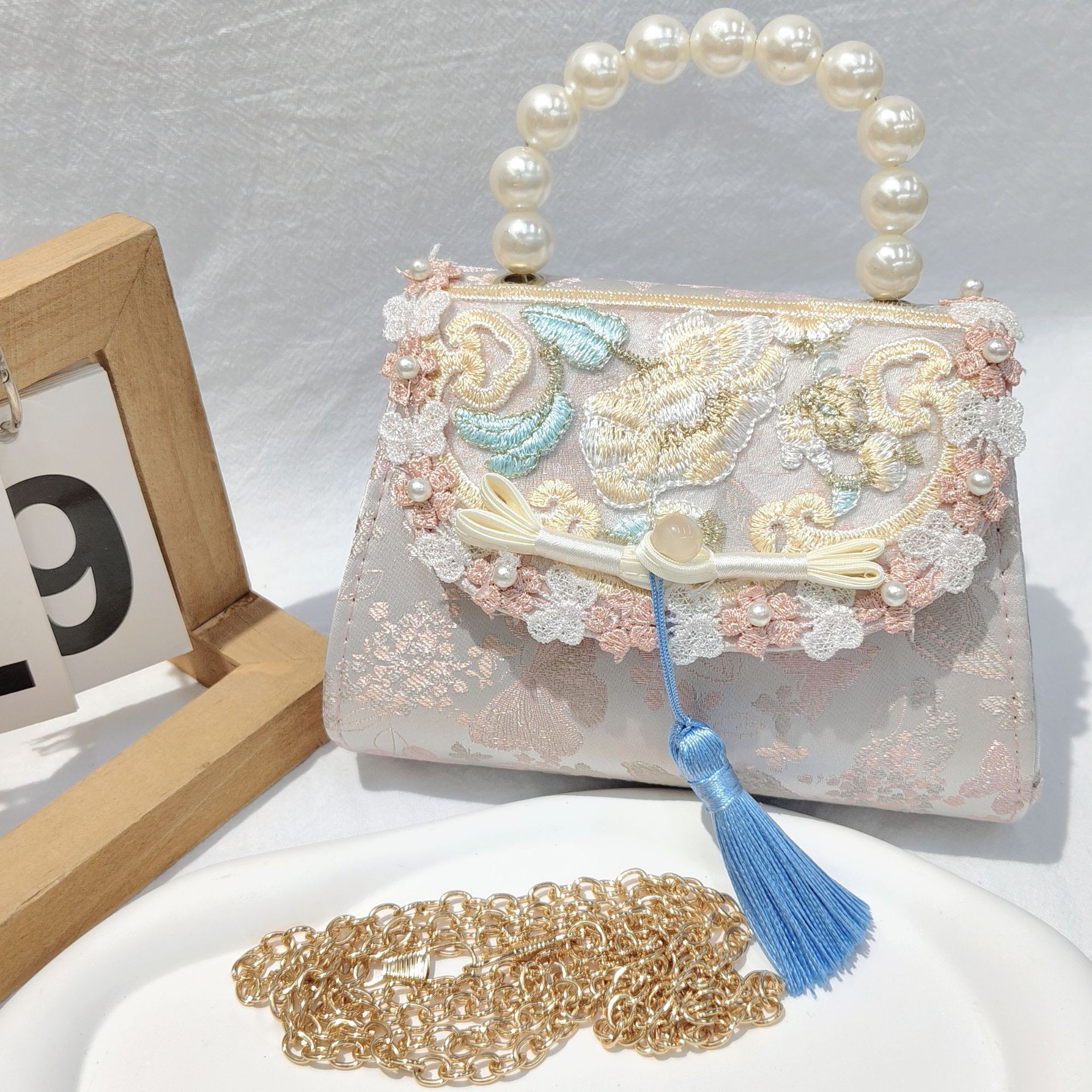 Bolso de arco para niños bolso de rosa de verano bolso de mochila para chicas bolso de princesa de perla pequeña bolsa de cambio de viento fragante