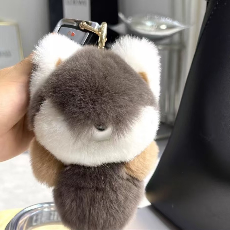 Pequeño zorro de peluche pequeño colgante lindo muñeca de peluche colgante llavero de automóvil bolso colgante regalo