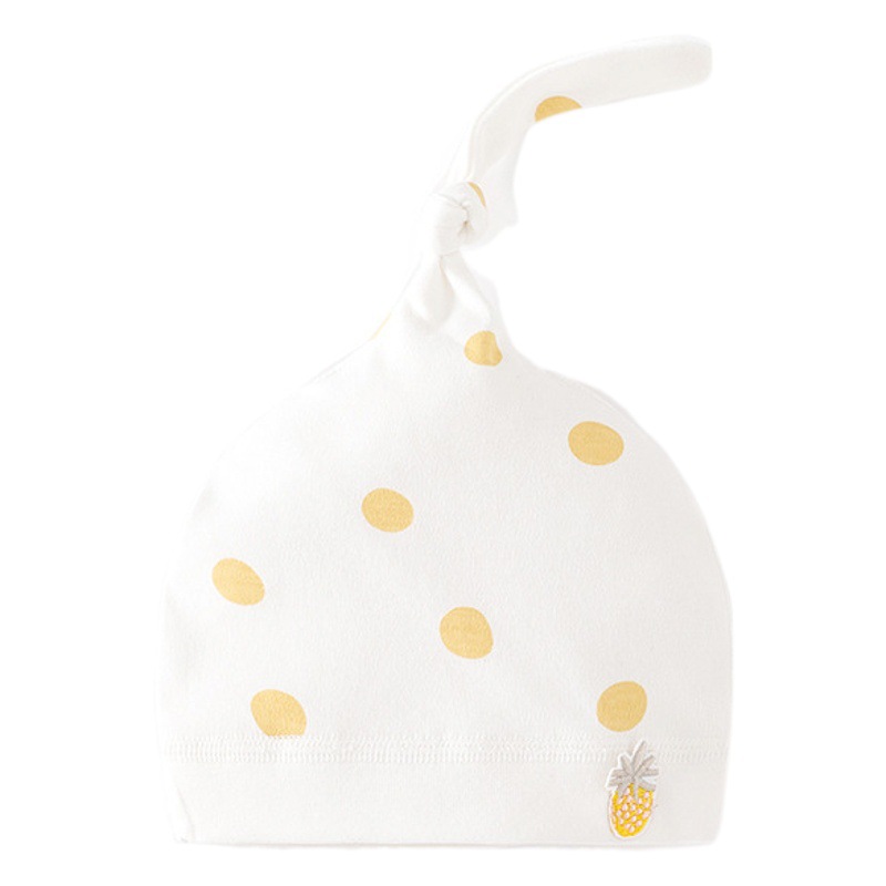 Newborn baby hat autumn and winter fetal cap newborn baby halogen door cap 0-6 months wave dot spring and autumn pure cotton cap
