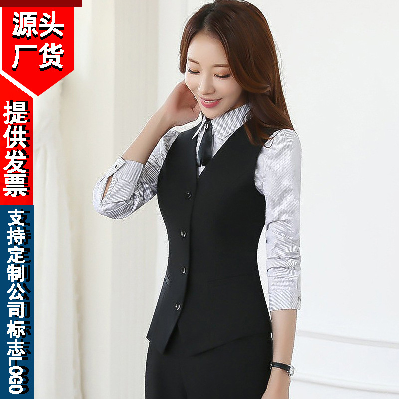 Chaleco rojo de las mujeres traje otoño e invierno nuevo elegante negocio desgaste formal Chaleco Corto empresa trajes bancarios
