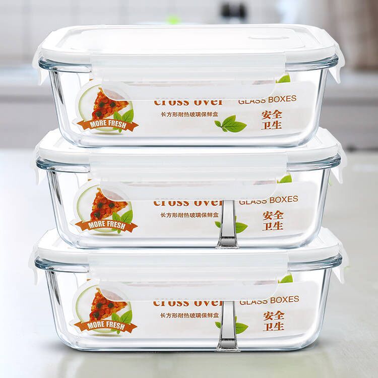 Lunch Box, Microwave-Safe Container, Soup Bowl, Refrigerator-Specific, with Lid, High Temperature Resistant, Portable, Transparent Bento Box, White