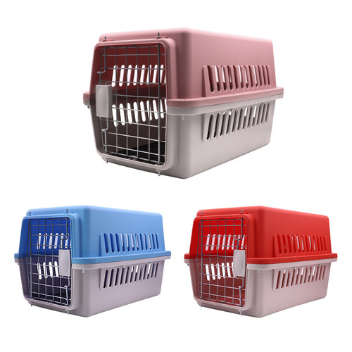 Pet air box, dog outing checked cage, removable cat and small dog portable air transport suitcase supplies