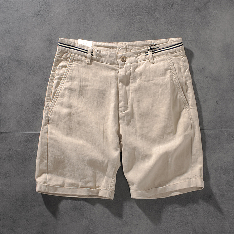 DEESMANCE and CO spring/summer American comfortable wash cotton linen simple men's casual pants five-point pants 277 31 DEESMANCE and CO spring/summer American comfortable wash cotton linen simple men's casual pants five-point pants 277 31