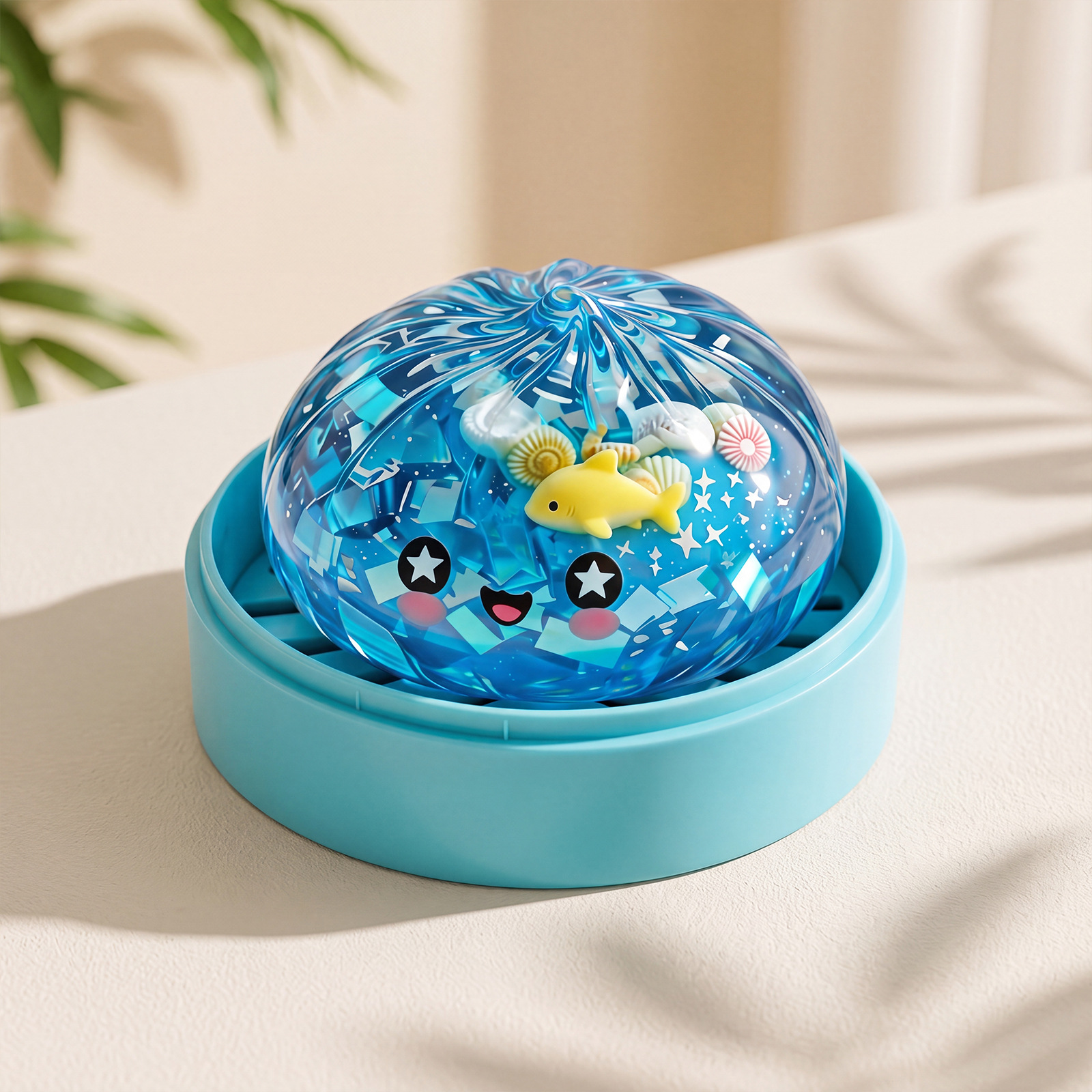Dowmoo Ocean Animal Shell Squishy Toy with Hidden Model, Realistic Design, Includes Glitter Mud for Fun
