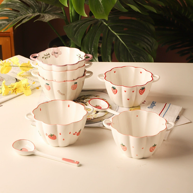Фруктовый салат чаша с высоким значением домашнего приготовления на пару яйца с ушами Маленькая чаша керамическая выпечка жареная чаша воздуха фритюрница миска hcds