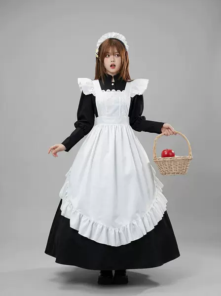 New Product: British Traditional Black and White Maid Outfit, Lolita Maid Dress, Plus-Size Maid Costume, Cosplay Costume