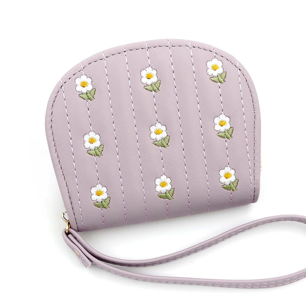 Coreano pequeño fresco bordado damas cartera corta bolsa de tarjeta de órgano bolsa de mano bolsa de mujer bolsa de cambio bolsa con cremallera bolsa al por mayor