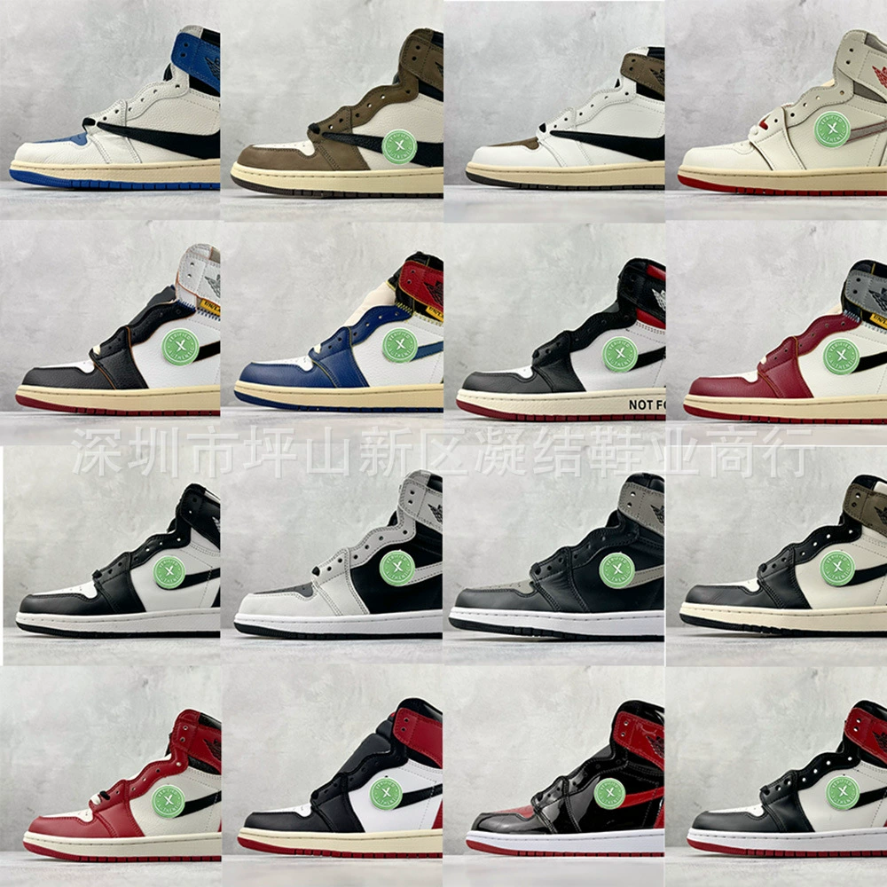 Эксклюзивная трансграничная поставка высококачественных кроссовок AJ1 с дизайном «обратной молнии», черным носком из лакированной кожи и верхом в цвете «темно-серый».