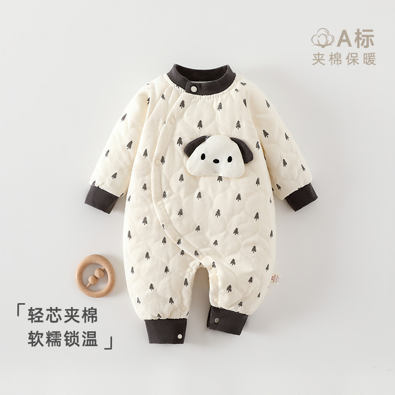 Baby Quilted Jumpsuit for Autumn and Winter, Class a Close-Fitting Newborn Clothes, 100g Infant Romper, Anyang Infant Clothing