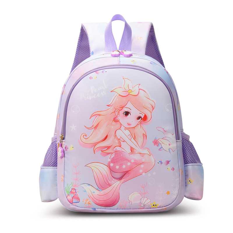 Dibujos Animados lindo sirena mochila kindergarten pequeña niña lona pequeña mochila 3-6 años de edad ligera viaje mochila