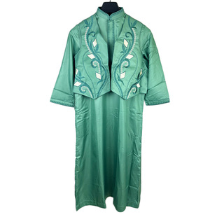 Cross-border thin children's suit Malay embroidered boys' two-piece embroidered robe vest Middle East Children's clothing
